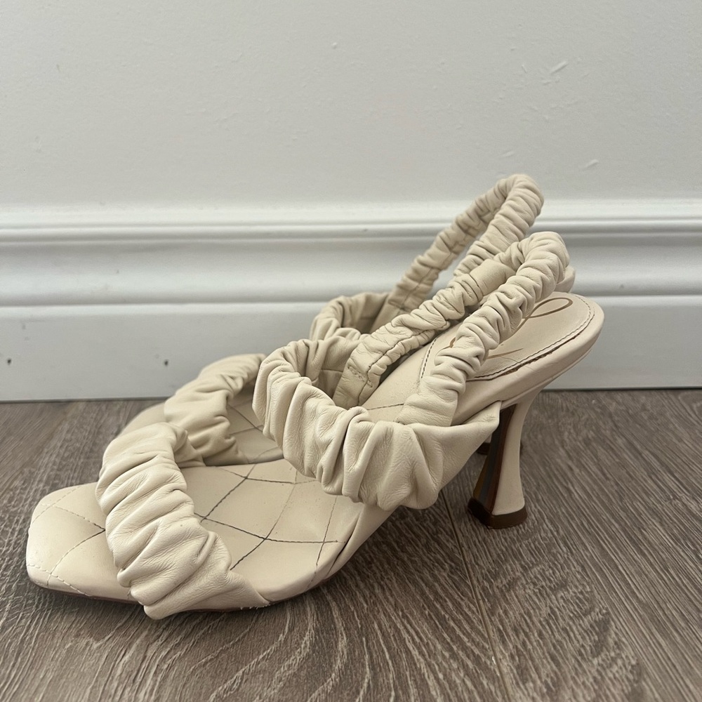 Sam Edelman Cream Ruched Heels